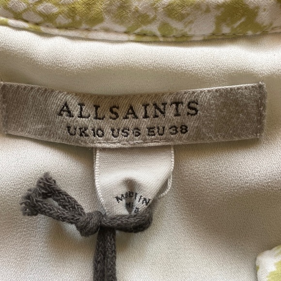 AllSaints Ali Noche Mini Dress in Lime Green - Size 6 - Picture 12 of 15